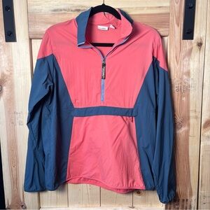 L. L. Bean Women’s Size M stowaway pack light nylon jacket gray/peach hiking